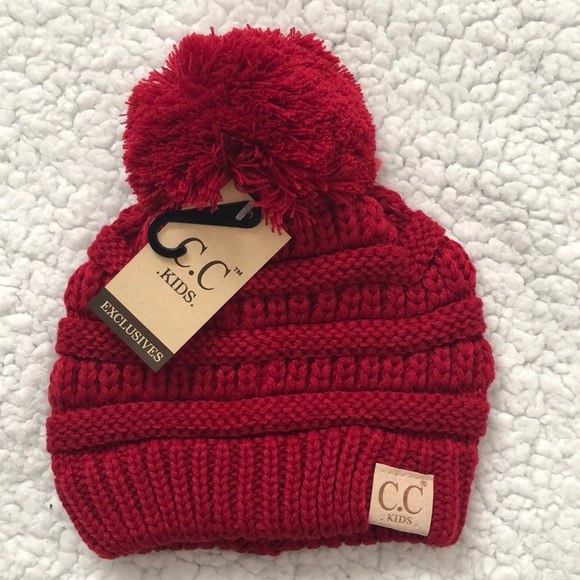 Kids C.C Solid Pom Beanies NWT - Picture 5 of 7
